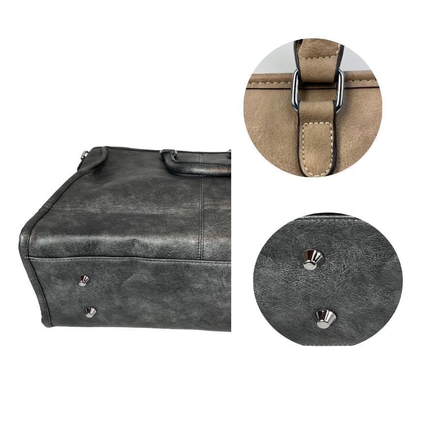 Praktische Damen Umhängetasche Tote-Bag groß Details Beschläge