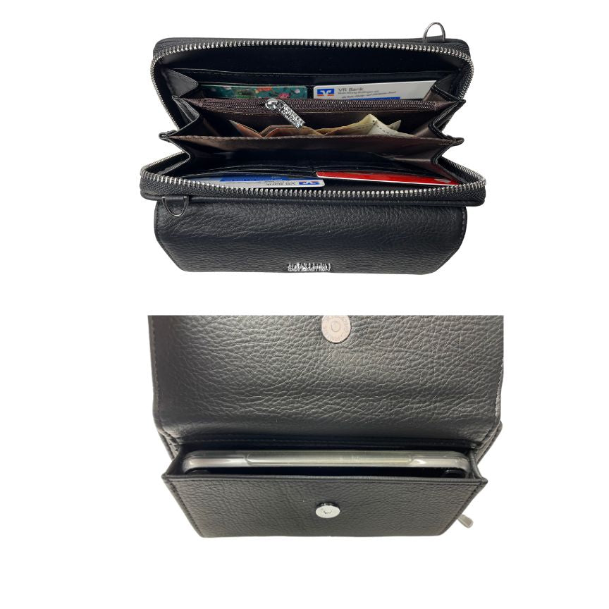 2-in-1 Smartphone-Umhängetasche mit Geldbörse - praktisch unterwegs