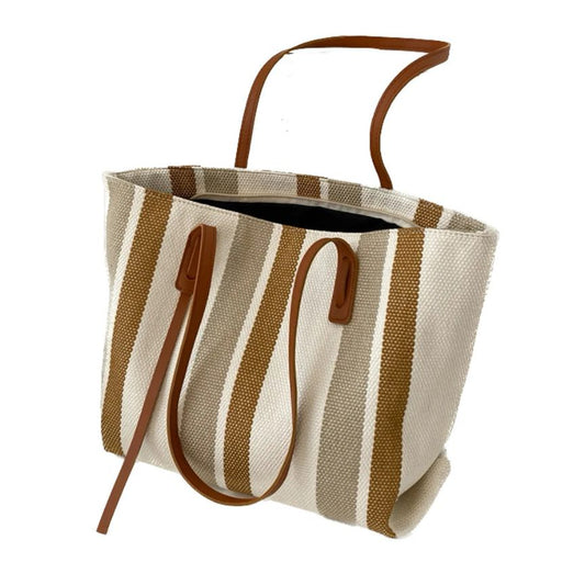 Gewebte Damen Einkaufstasche mittelgroß braun Vorderansicht