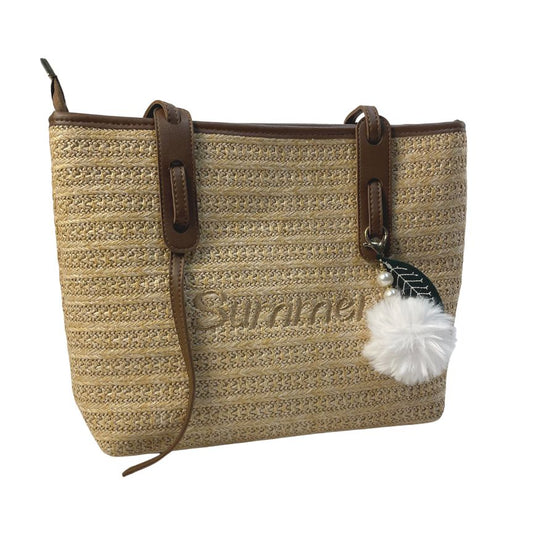 Strandtasche Damen Sommertasche beige