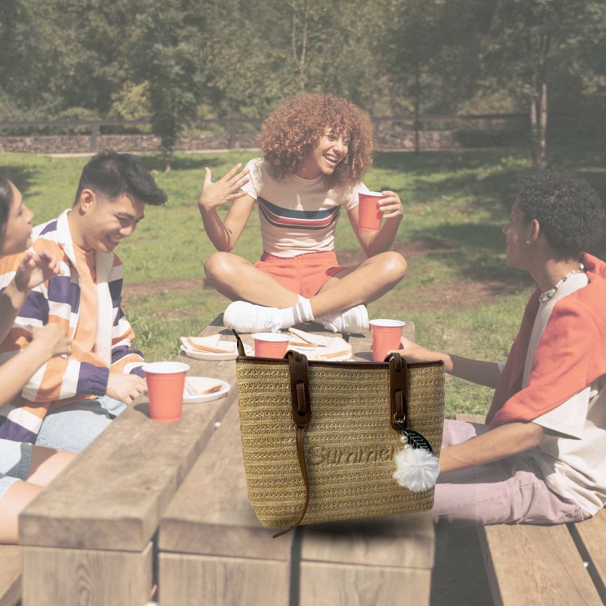 Strandtasche Damen Sommertasche beige summer