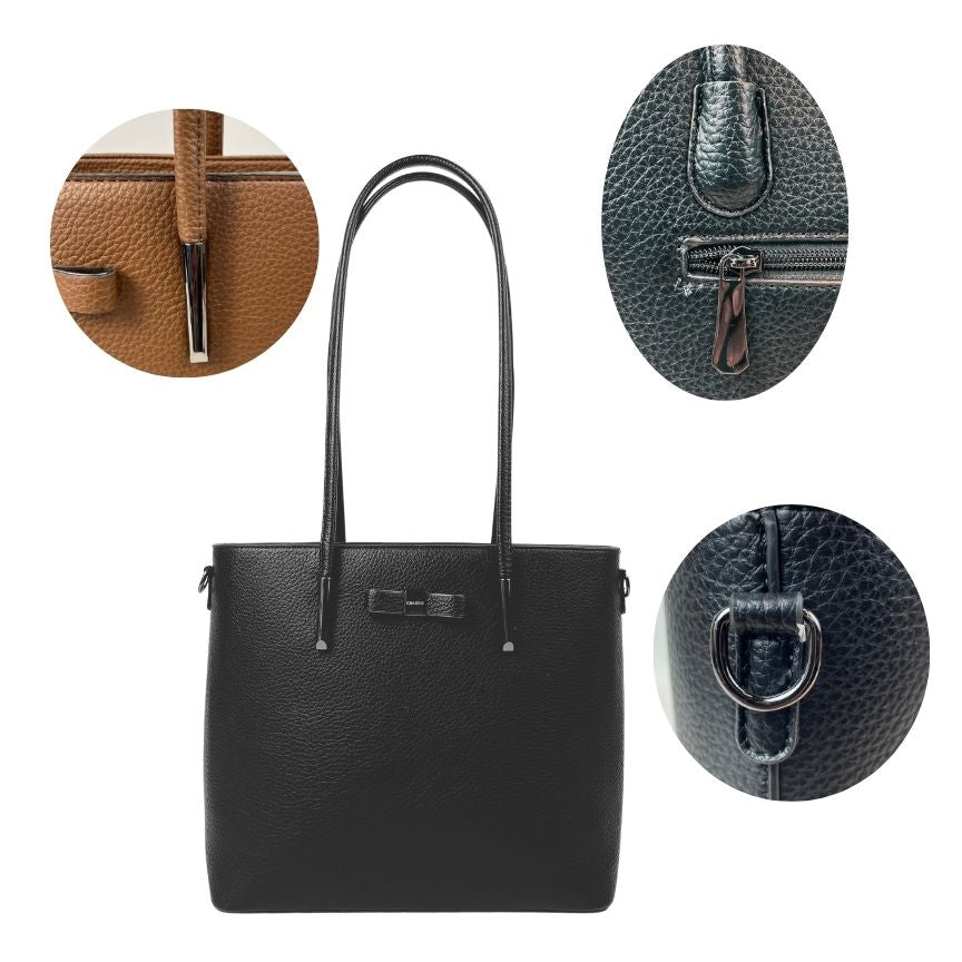 Elegante Damen Shopper im schlichten Design mittelgroß