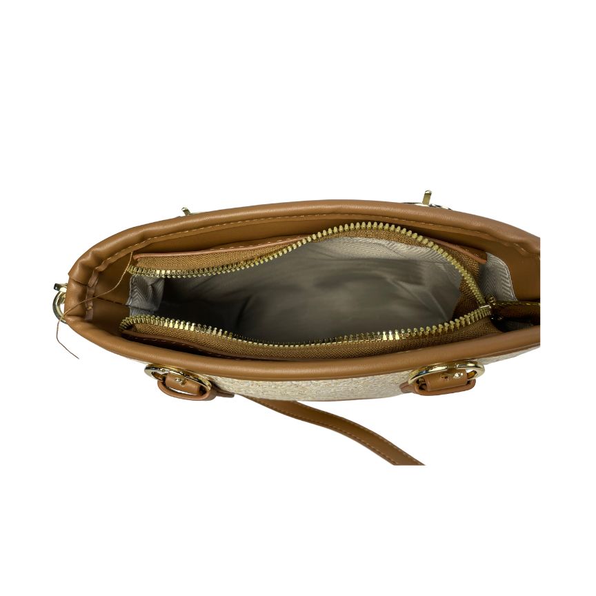 Gewebte Damen Crossbodybag klein Sommertasche Draufsicht