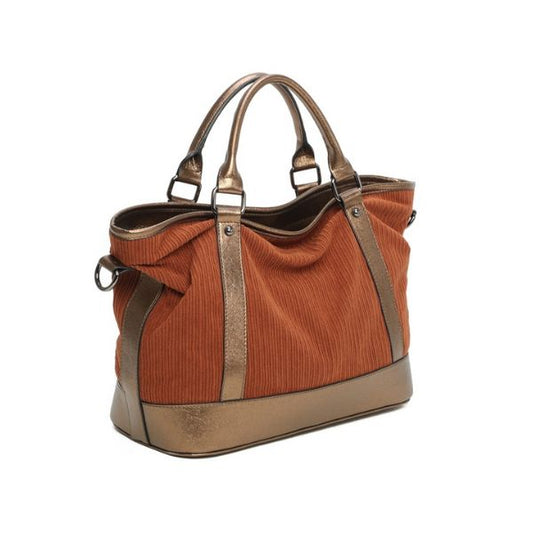 Geräumige Tragetasche. Duffel Bag mit goldenem Farbfinish, stilvoll und praktisch für Reisen, Sport und Alltag bronze Farbe