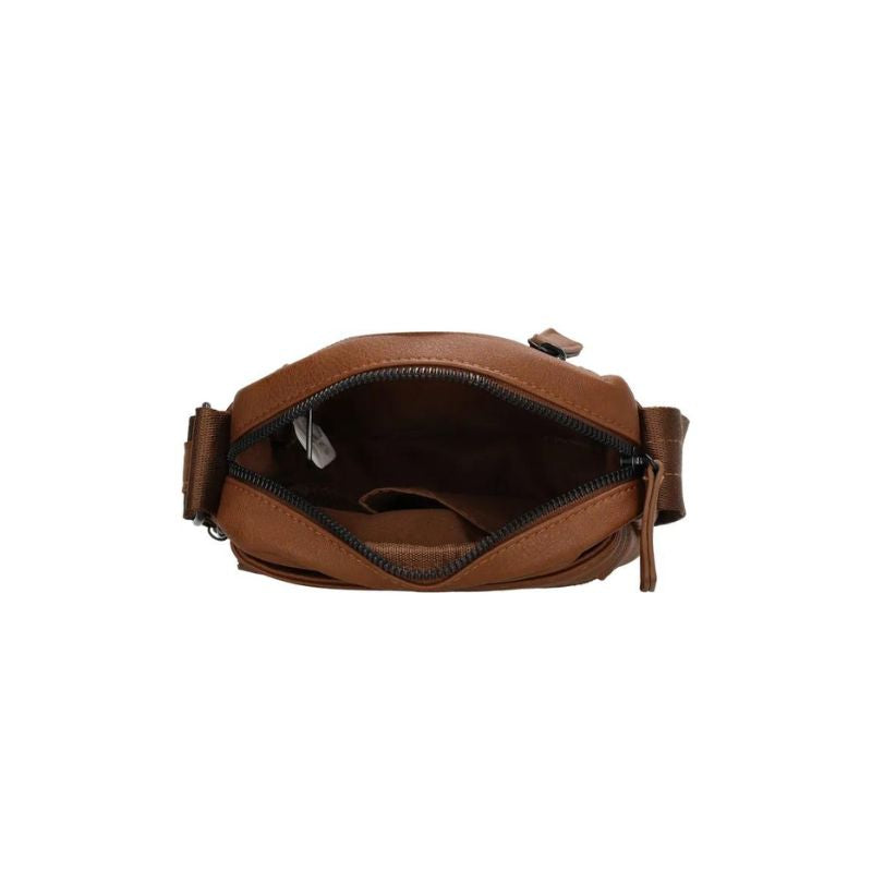 Schultertasche-Männer breiterSchultergurt bequem bronze Draufsicht