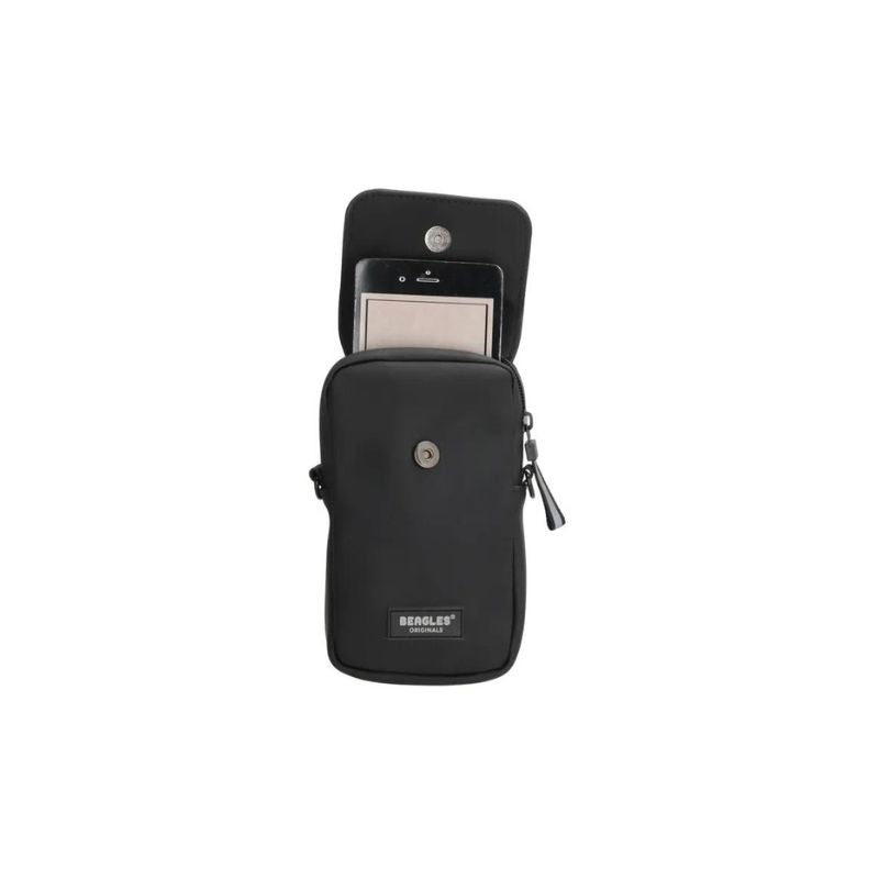 Hülle Unisex Handy Mobiltelefontasche schwarz mit Magnetverschlussklappe