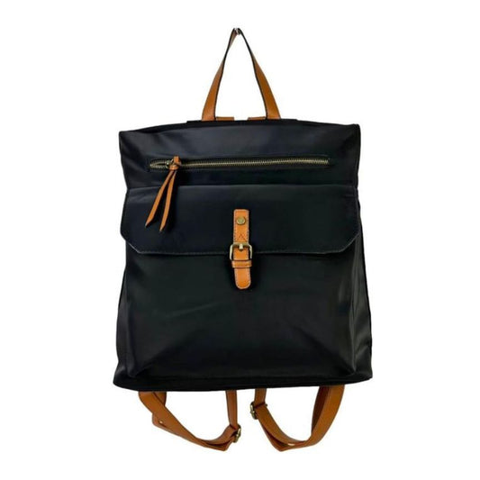 Wasserfester Damen Rucksack mit Henkel, front und ruckseitentaschen schwarz