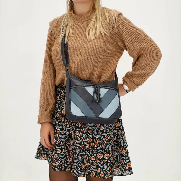 Lässige Damen Umhängetasche - merhfarbig mittelgroß