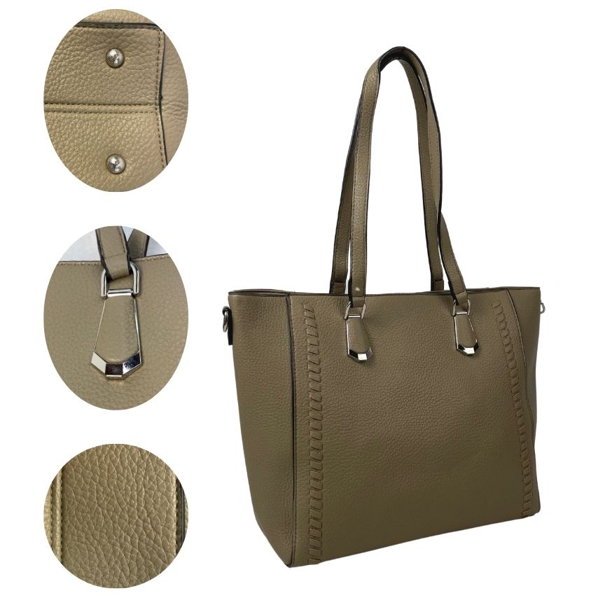 Einkaufstasche Damen Shopper mittelgroß erde Details