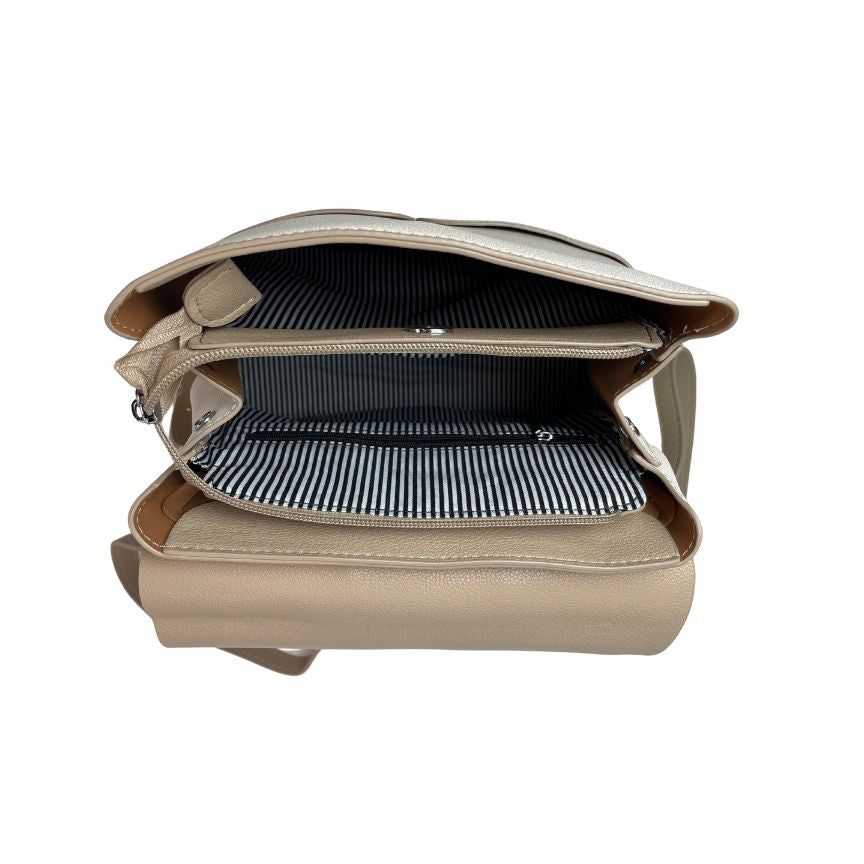 Moderner Damen Rucksack für Alltag - weiches Material, zwei Fächer