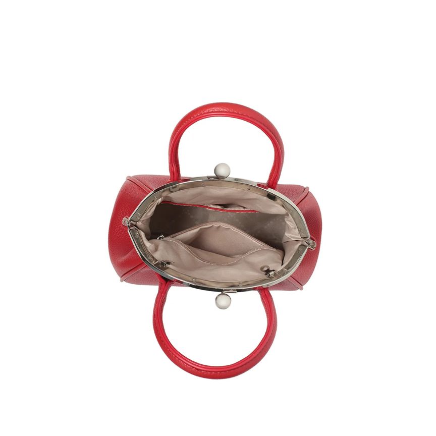 Damen Umhängetasche Vintage-Design rot Innenansicht