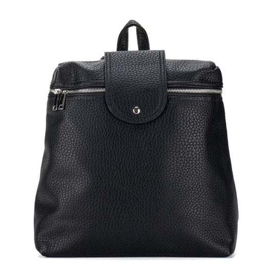 Schlichter Damen Alltagsrucksack Handgepäck schwarz Frontseite