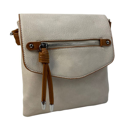 Damen Crossbodybag Alltags-Umhängetasche beige