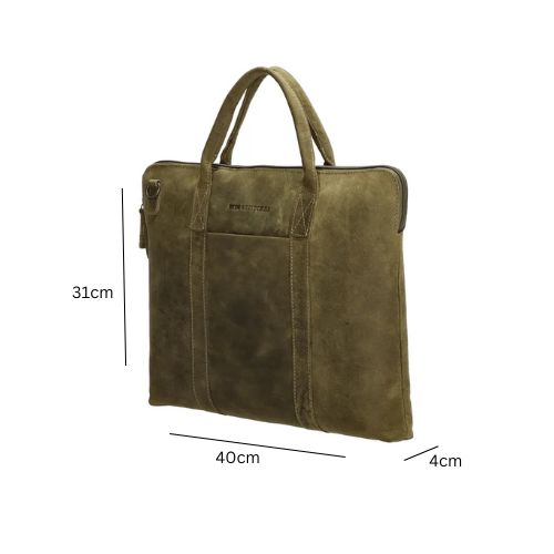 Unisex Leder Business-Aktentasche mit Laptopfach 15-Zoll