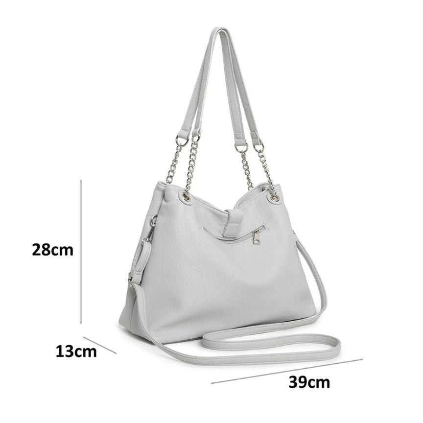 Elegante Handtasche Damen Umhängetasche mit Kette Rückseite
