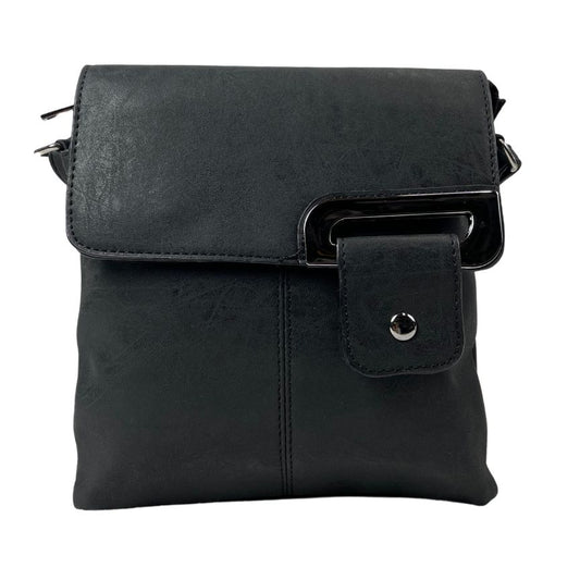 Damen Crossbody Bag Umhängetasche mittelgroß schwarz Vorderseite
