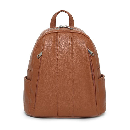 Alltagsrucksack Damen Handgepäck Rucksack bronze Frontseite