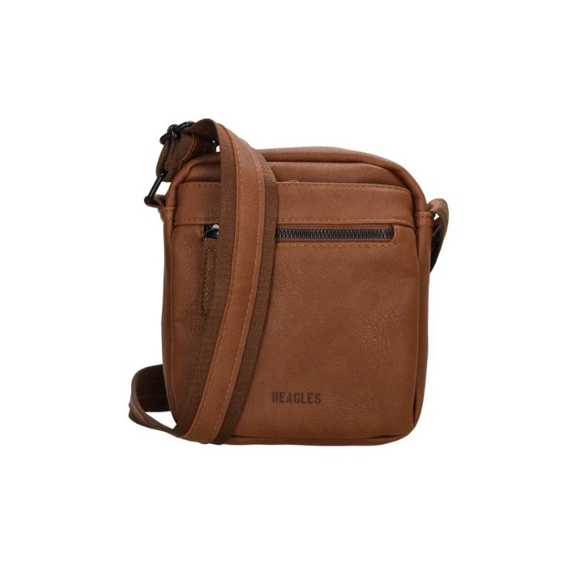 Schultertasche-Männer breiterSchultergurt bequem bronze Vorderansicht