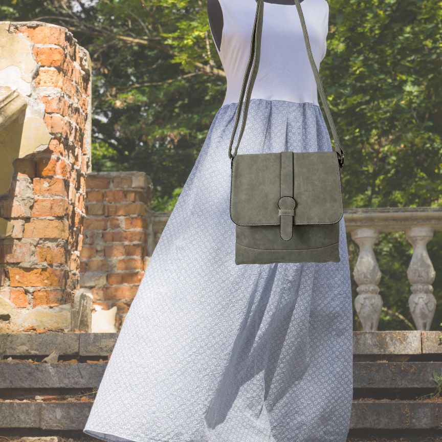 Damen Schultertasche mit Magnetverschluss mittelgroß