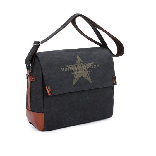 Umhängetasche Damen Schultertasche Canvas schwarz