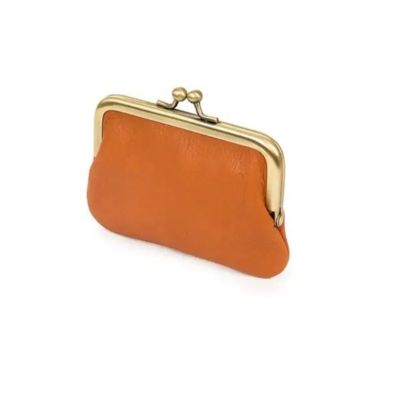 Vintage Leder Coin-Bag Geldbörse bronze