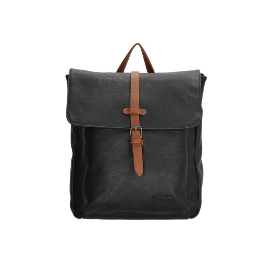 Multifunktionaler Schwarzer Rucksack mit Leder-Details - Edel & Geräumig