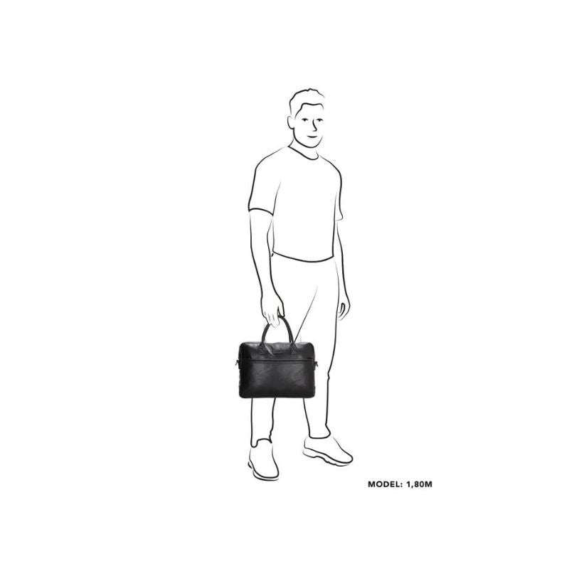 Business Tasche 15" Laptop-Bag schwarz weich Vorderansicht