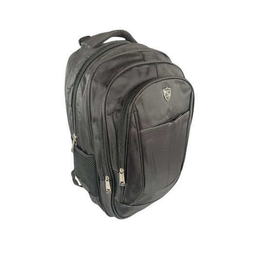 Schwarzer Rucksack mit 3 Fächern - Ideal für Alltag und Reise