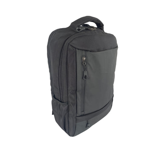 Schwarzer Rucksack mit USB-Anschluss & Laptopfach 17 Zoll