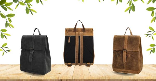 Stylischer mittelgroßer Damen Leder-Rucksack