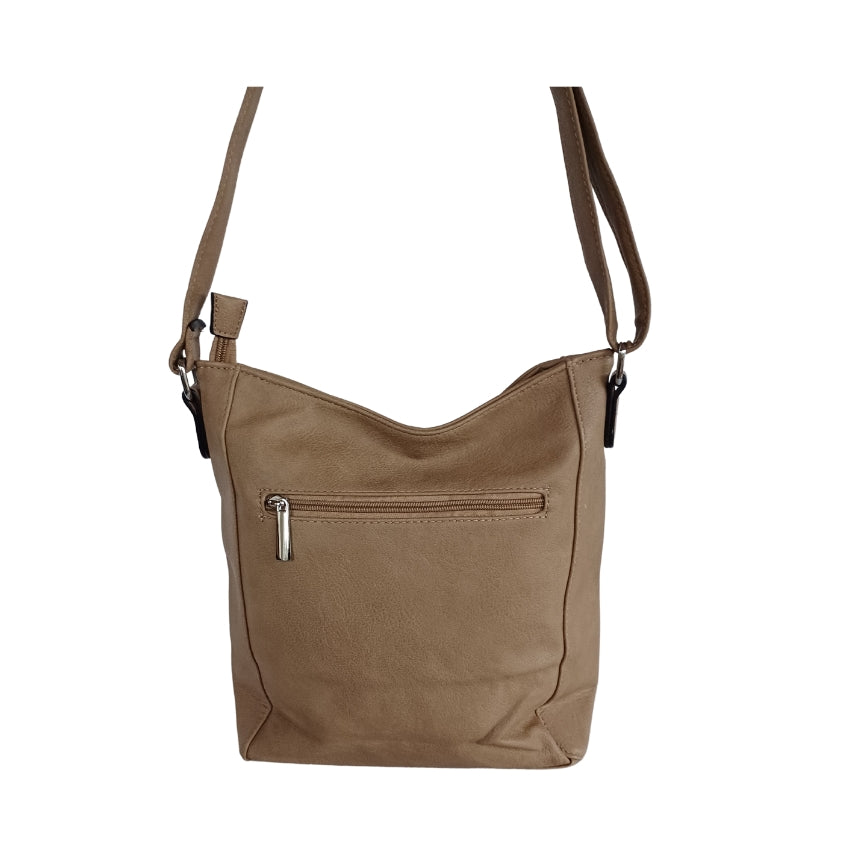 Umhängetasche Praktische Shopper Damen Schultertasche beige Rückseite
