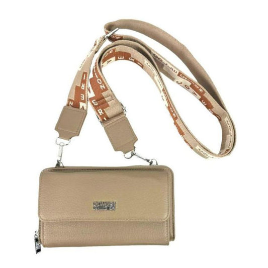 2-in-1 Smartphone-Umhängetasche mit Geldbörse - praktisch unterwegs beige