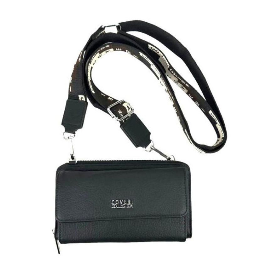 2-in-1 Smartphone-Umhängetasche mit Geldbörse - praktisch unterwegs schwarz