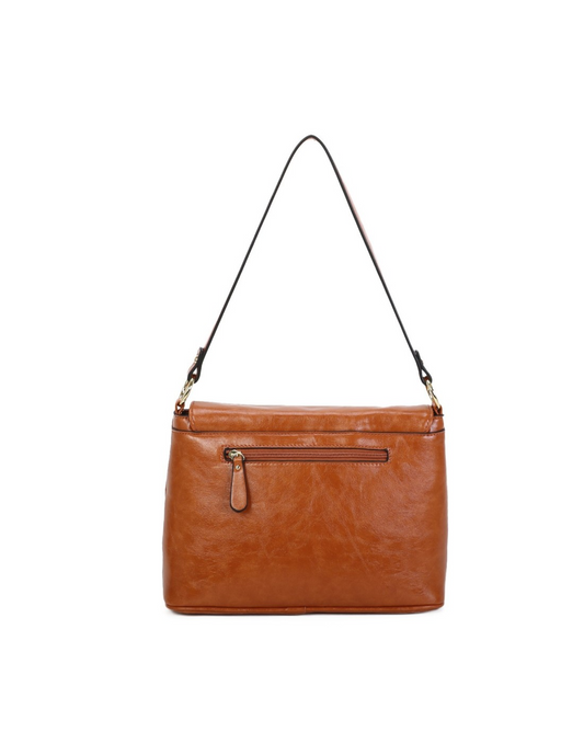 Rückseite moderne stylische Handtasche,  viele praktische Inennfächer