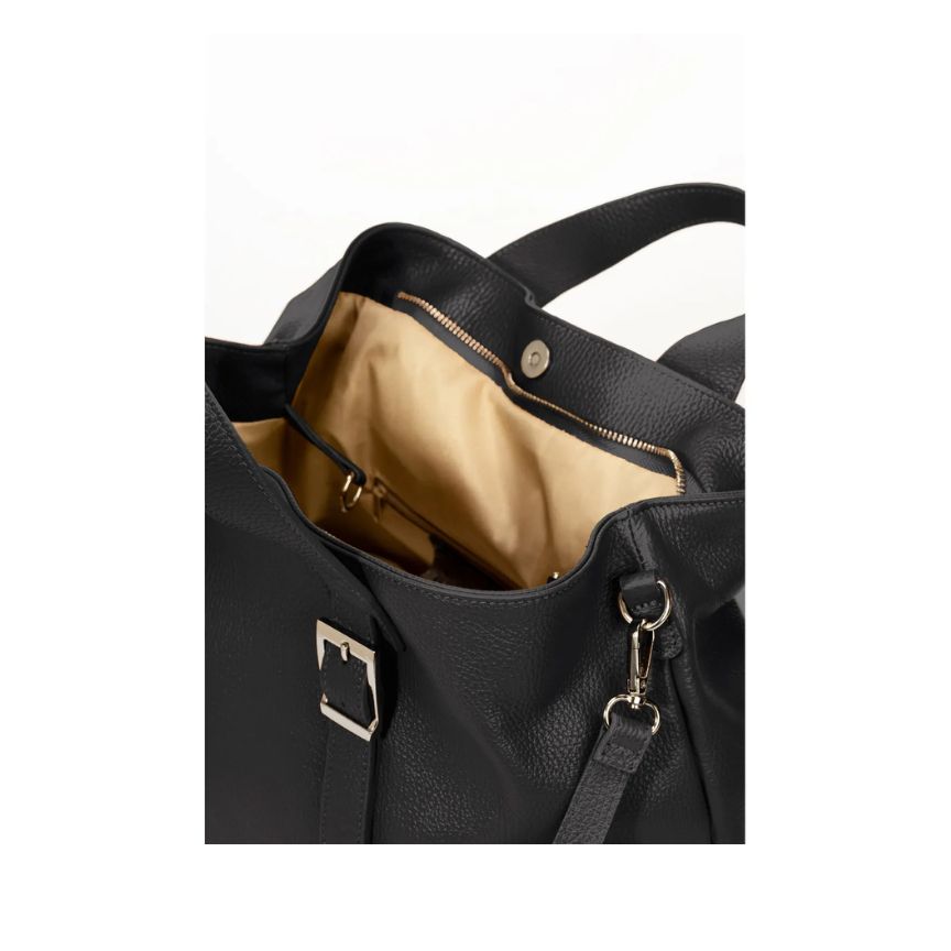 Damen Leder Shopper-Tasche mit Henkeln - Schlicht & Elegant
