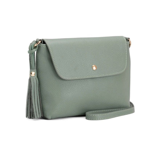Italienische Damen Leder Crossbody Bag mit edlen Details - schlichtes Design