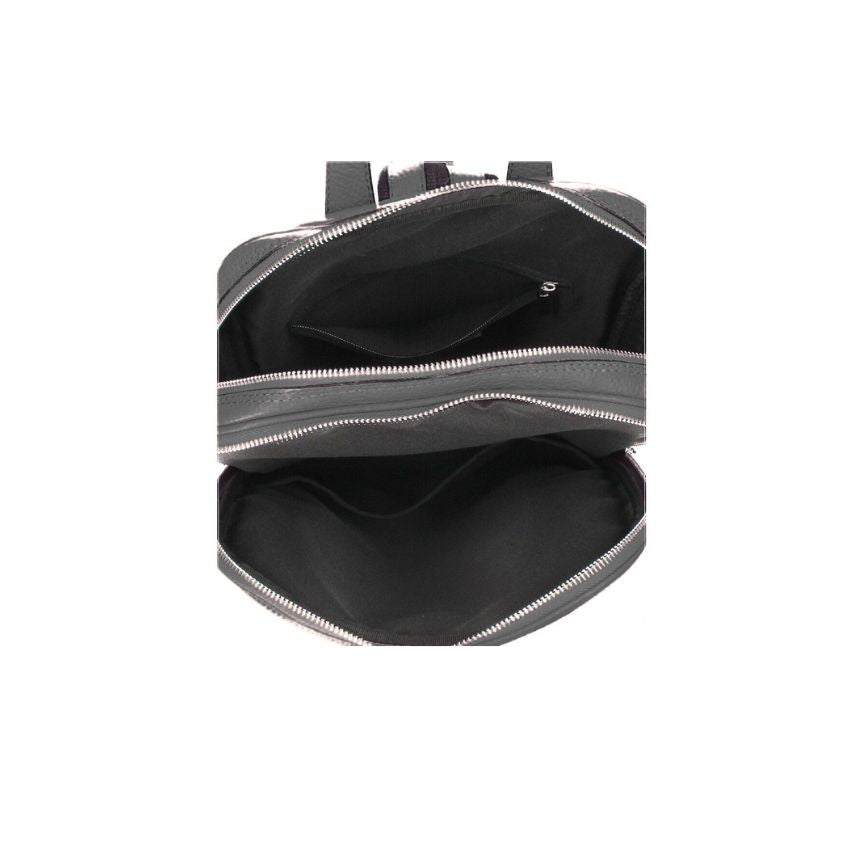 Damen Lederrucksack - Schlicht & Elegant mit 2 Hauptfächern, Fronttasche & Henkel - Mittelgroß