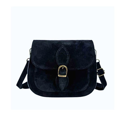 Damen Schultertasche aus Wildleder mit Fronttasche - modern, vielseitig, beliebt