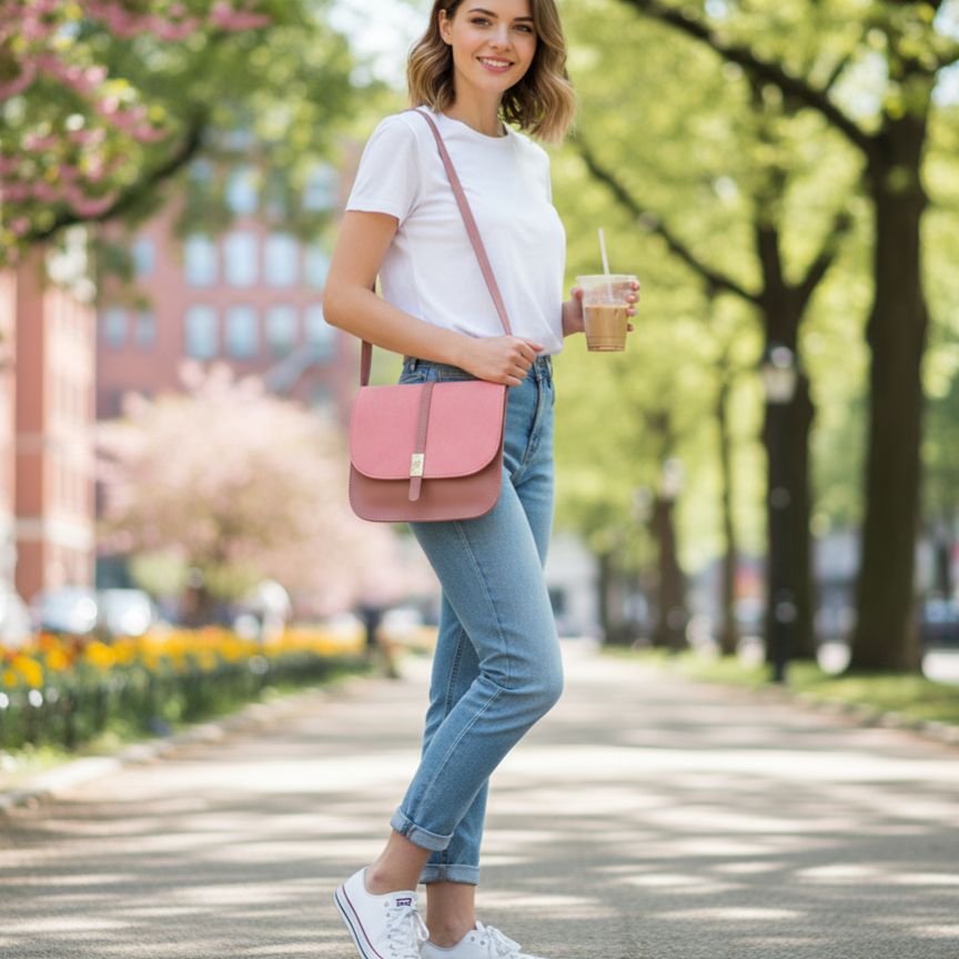 Damen Crossbody-Bag in Halbmondform-für Alltag und Events