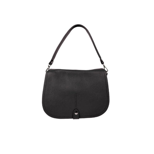 Italienische Leder Henkeltasche für den Alltag - Schultertasche mittelgroß, schlicht