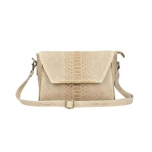 Echtleder-Handtasche in Krokodilprägung - edel, kompakt & eventtauglich