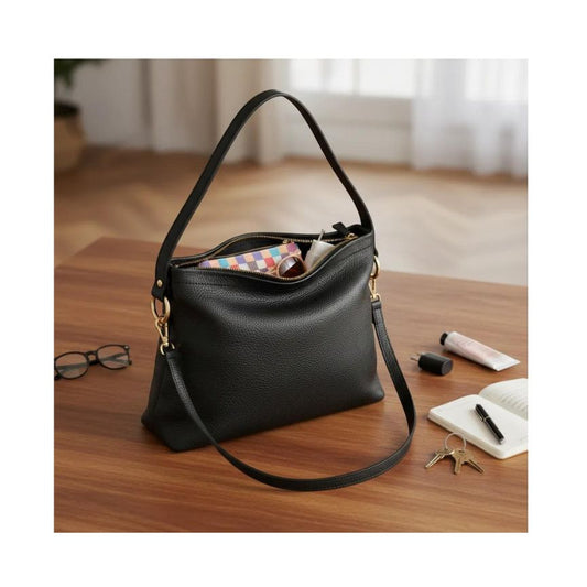 Edle Schultertasche mit langem und kurzem Tragegurt - Geräumig, schlichtes Design