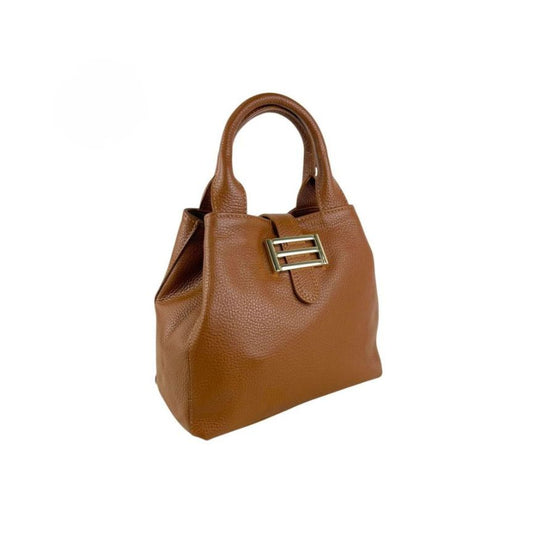 Elegante Damen-Lederhandtasche mit Metal-Details - kompakt & alltagstauglich