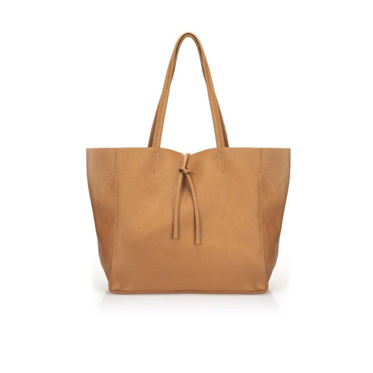 Italienische Leder Shopper-Tasche für Damen - praktisch, schlicht, robust