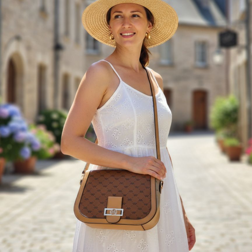 Elegante Damen Handtasche - Schultertasche mit Struktur