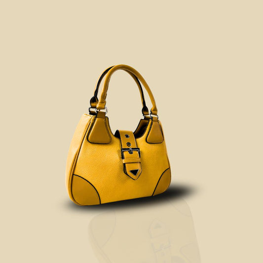 Damen Handasche für Alltag und Events mit edlen Details - Gelb-Senf