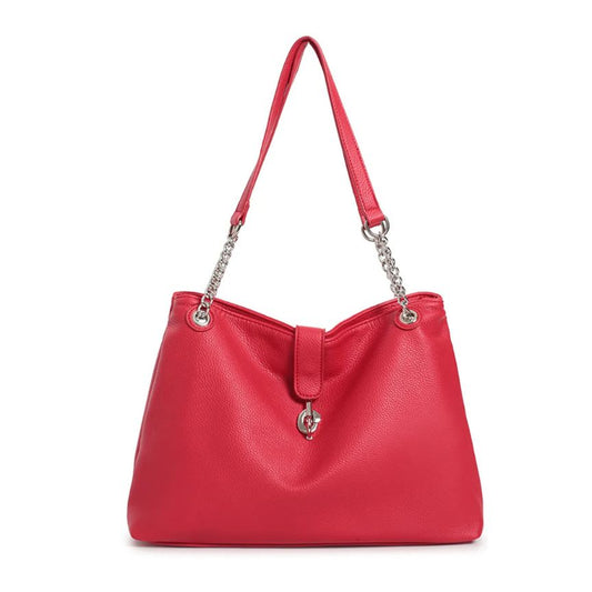 Elegante Handtasche mit Kettengriff - mittelgroß rot farbe im stylischem Design