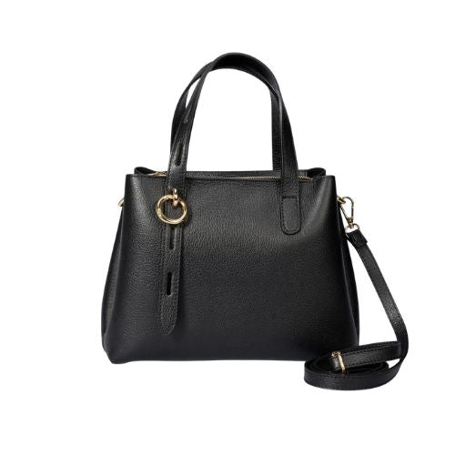 Elegante mittelgroße italienische Leder-Umhängetasche - stilvoll und vielseitig