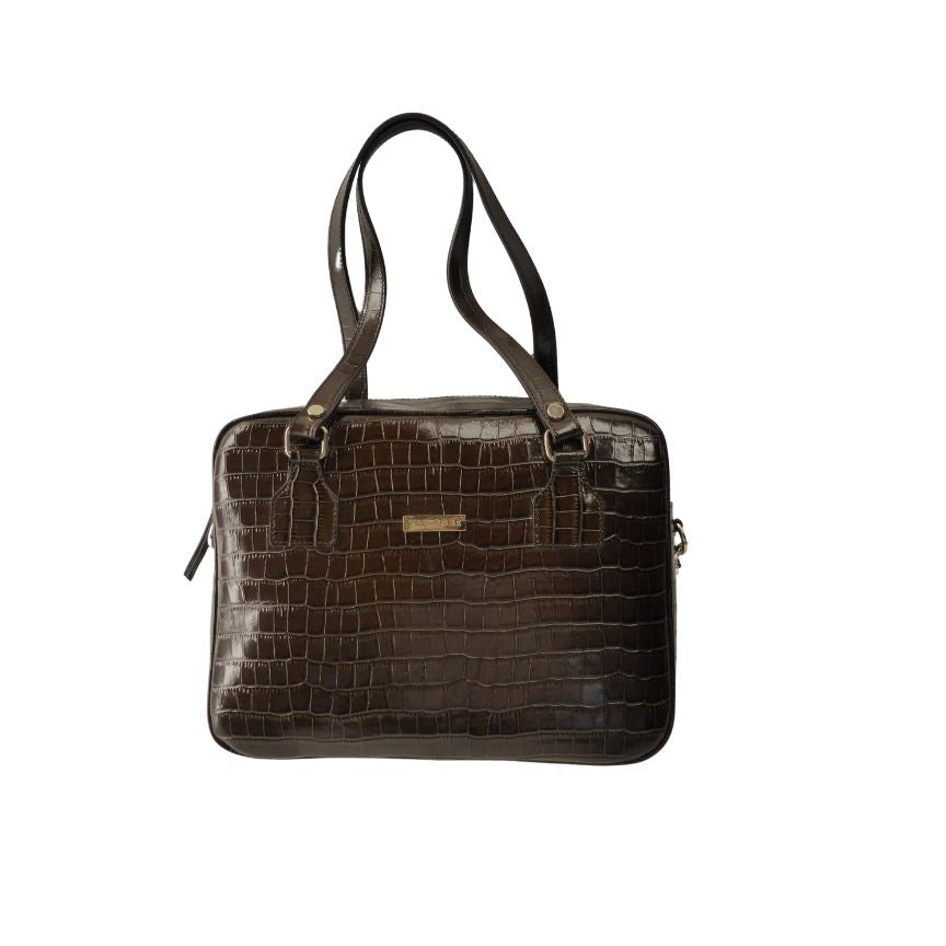 Elegante Leder-Umhängetasche - Bronze-Braun mittelgroß