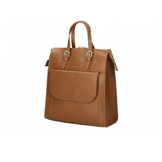 Eleganter Lederrucksack mit Fronttasche - schlicht, mittelgroß & praktisch im Alltag